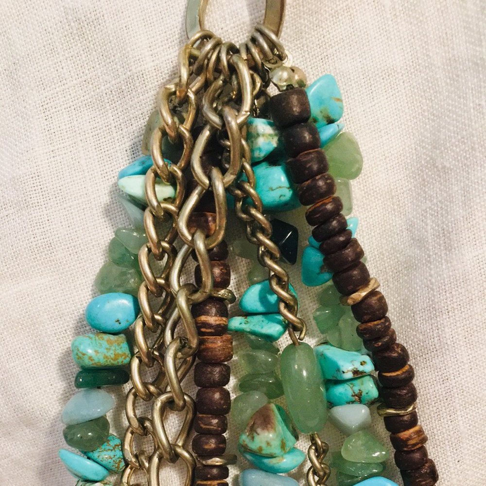 Kenneth Cole 8 Strand Turquoise Statement Necklace - Picture 3 of 5